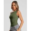 imageTrendy Queen Womens Summer Off The Shoulder Tops Going Out T Shirts Crop Tank Top Fashion Clothes Spring Outfits 2025Army Green