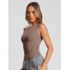 imageTrendy Queen Womens Summer Off The Shoulder Tops Going Out T Shirts Crop Tank Top Fashion Clothes Spring Outfits 2025Coffee Grey