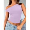 imageTrendy Queen Womens Summer Off The Shoulder Tops Going Out T Shirts Crop Tank Top Fashion Clothes Spring Outfits 2025Purple