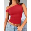 imageTrendy Queen Womens Summer Off The Shoulder Tops Going Out T Shirts Crop Tank Top Fashion Clothes Spring Outfits 2025Red