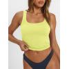 imageTrendy Queen Womens Summer Square Neck Tank Tops Workout Cropped Ribbed Summer Camisole Sleeveless Clothes 2025Yellow