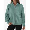 imageTrendy Queen Womens Sweatshirts Zip Up Hoodies Cropped Crewneck Pullover Casual Jackets Y2k Clothes Fall Fashion Outfits 2025Green