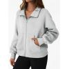 imageTrendy Queen Womens Sweatshirts Zip Up Hoodies Cropped Crewneck Pullover Casual Jackets Y2k Clothes Fall Fashion Outfits 2025Grey