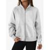 imageTrendy Queen Womens Sweatshirts Zip Up Hoodies Cropped Crewneck Pullover Casual Jackets Y2k Clothes Fall Fashion Outfits 2025Grey