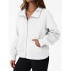 imageTrendy Queen Womens Sweatshirts Zip Up Hoodies Cropped Crewneck Pullover Casual Jackets Y2k Clothes Fall Fashion Outfits 2025White