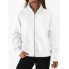 imageTrendy Queen Womens Sweatshirts Zip Up Hoodies Cropped Crewneck Pullover Casual Jackets Y2k Clothes Fall Fashion Outfits 2025White