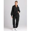 imageTrendy Queen Womens Sweatsuits 2 Piece Outfits Fall Lounge Sweat Sets Half Zip Sweatshirts with Baggy SweatpantsBlack