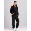 imageTrendy Queen Womens Sweatsuits 2 Piece Outfits Fall Lounge Sweat Sets Half Zip Sweatshirts with Baggy SweatpantsBlack
