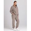 imageTrendy Queen Womens Sweatsuits 2 Piece Outfits Fall Lounge Sweat Sets Half Zip Sweatshirts with Baggy SweatpantsCoffeegrey