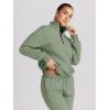 imageTrendy Queen Womens Sweatsuits 2 Piece Outfits Fall Lounge Sweat Sets Half Zip Sweatshirts with Baggy SweatpantsGreen