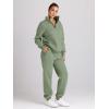 imageTrendy Queen Womens Sweatsuits 2 Piece Outfits Fall Lounge Sweat Sets Half Zip Sweatshirts with Baggy SweatpantsGreen