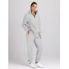 imageTrendy Queen Womens Sweatsuits 2 Piece Outfits Fall Lounge Sweat Sets Half Zip Sweatshirts with Baggy SweatpantsGrey