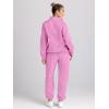 imageTrendy Queen Womens Sweatsuits 2 Piece Outfits Fall Lounge Sweat Sets Half Zip Sweatshirts with Baggy SweatpantsPink