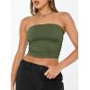 imageTrendy Queen Womens Tube Tops Strapless Crop Tops Basic Backless Sleeveless Bandeau Going Out Cute 2025 Summer OutfitsArmy Green