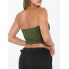 imageTrendy Queen Womens Tube Tops Strapless Crop Tops Basic Backless Sleeveless Bandeau Going Out Cute 2025 Summer OutfitsArmy Green