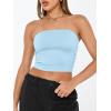 imageTrendy Queen Womens Tube Tops Strapless Crop Tops Basic Backless Sleeveless Bandeau Going Out Cute 2025 Summer OutfitsBaby Blue