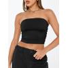 imageTrendy Queen Womens Tube Tops Strapless Crop Tops Basic Backless Sleeveless Bandeau Going Out Cute 2025 Summer OutfitsBlack