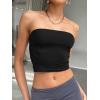 imageTrendy Queen Womens Tube Tops Strapless Crop Tops Basic Backless Sleeveless Bandeau Going Out Cute 2025 Summer OutfitsBlack