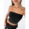 imageTrendy Queen Womens Tube Tops Strapless Crop Tops Basic Backless Sleeveless Bandeau Going Out Cute 2025 Summer OutfitsBlack