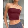 imageTrendy Queen Womens Tube Tops Strapless Crop Tops Basic Backless Sleeveless Bandeau Going Out Cute 2025 Summer OutfitsBurgundy