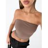 imageTrendy Queen Womens Tube Tops Strapless Crop Tops Basic Backless Sleeveless Bandeau Going Out Cute 2025 Summer OutfitsCoffee Grey