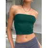 imageTrendy Queen Womens Tube Tops Strapless Crop Tops Basic Backless Sleeveless Bandeau Going Out Cute 2025 Summer OutfitsDark Green