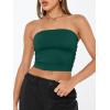 imageTrendy Queen Womens Tube Tops Strapless Crop Tops Basic Backless Sleeveless Bandeau Going Out Cute 2025 Summer OutfitsDark Green