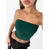 imageTrendy Queen Womens Tube Tops Strapless Crop Tops Basic Backless Sleeveless Bandeau Going Out Cute 2025 Summer OutfitsDark Green