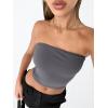 imageTrendy Queen Womens Tube Tops Strapless Crop Tops Basic Backless Sleeveless Bandeau Going Out Cute 2025 Summer OutfitsGray