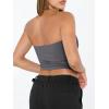 imageTrendy Queen Womens Tube Tops Strapless Crop Tops Basic Backless Sleeveless Bandeau Going Out Cute 2025 Summer OutfitsGray