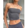 imageTrendy Queen Womens Tube Tops Strapless Crop Tops Basic Backless Sleeveless Bandeau Going Out Cute 2025 Summer OutfitsGray