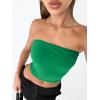 imageTrendy Queen Womens Tube Tops Strapless Crop Tops Basic Backless Sleeveless Bandeau Going Out Cute 2025 Summer OutfitsGreen