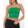 imageTrendy Queen Womens Tube Tops Strapless Crop Tops Basic Backless Sleeveless Bandeau Going Out Cute 2025 Summer OutfitsGreen