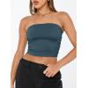 imageTrendy Queen Womens Tube Tops Strapless Crop Tops Basic Backless Sleeveless Bandeau Going Out Cute 2025 Summer OutfitsHaze Blue