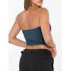 imageTrendy Queen Womens Tube Tops Strapless Crop Tops Basic Backless Sleeveless Bandeau Going Out Cute 2025 Summer OutfitsHaze Blue