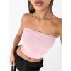 imageTrendy Queen Womens Tube Tops Strapless Crop Tops Basic Backless Sleeveless Bandeau Going Out Cute 2025 Summer OutfitsPink