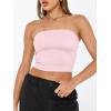 imageTrendy Queen Womens Tube Tops Strapless Crop Tops Basic Backless Sleeveless Bandeau Going Out Cute 2025 Summer OutfitsPink