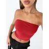 imageTrendy Queen Womens Tube Tops Strapless Crop Tops Basic Backless Sleeveless Bandeau Going Out Cute 2025 Summer OutfitsRed