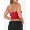 imageTrendy Queen Womens Tube Tops Strapless Crop Tops Basic Backless Sleeveless Bandeau Going Out Cute 2025 Summer OutfitsRed