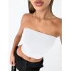 imageTrendy Queen Womens Tube Tops Strapless Crop Tops Basic Backless Sleeveless Bandeau Going Out Cute 2025 Summer OutfitsWhite