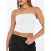 imageTrendy Queen Womens Tube Tops Strapless Crop Tops Basic Backless Sleeveless Bandeau Going Out Cute 2025 Summer OutfitsWhite