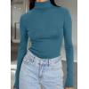 imageTrendy Queen Womens Turtleneck Long Sleeve Shirts Fall Fashion Basic Thermal Underwear Tops Winter Clothes 2025Blue