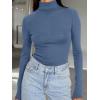 imageTrendy Queen Womens Turtleneck Long Sleeve Shirts Fall Fashion Basic Thermal Underwear Tops Winter Clothes 2025Haze Blue