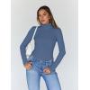 imageTrendy Queen Womens Turtleneck Long Sleeve Shirts Fall Fashion Basic Thermal Underwear Tops Winter Clothes 2025Haze Blue