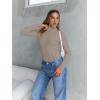 imageTrendy Queen Womens Turtleneck Long Sleeve Shirts Fall Fashion Basic Thermal Underwear Tops Winter Clothes 2025Khaki