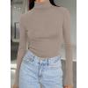imageTrendy Queen Womens Turtleneck Long Sleeve Shirts Fall Fashion Basic Thermal Underwear Tops Winter Clothes 2025Khaki