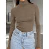 imageTrendy Queen Womens Turtleneck Long Sleeve Shirts Fall Fashion Basic Thermal Underwear Tops Winter Clothes 2025Light Brown