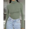 imageTrendy Queen Womens Turtleneck Long Sleeve Shirts Fall Fashion Basic Thermal Underwear Tops Winter Clothes 2025Light Green