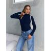 imageTrendy Queen Womens Turtleneck Long Sleeve Shirts Fall Fashion Basic Thermal Underwear Tops Winter Clothes 2025Navy