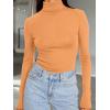 imageTrendy Queen Womens Turtleneck Long Sleeve Shirts Fall Fashion Basic Thermal Underwear Tops Winter Clothes 2025Orange